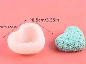 Molde silicona corazon con florcitas grandes